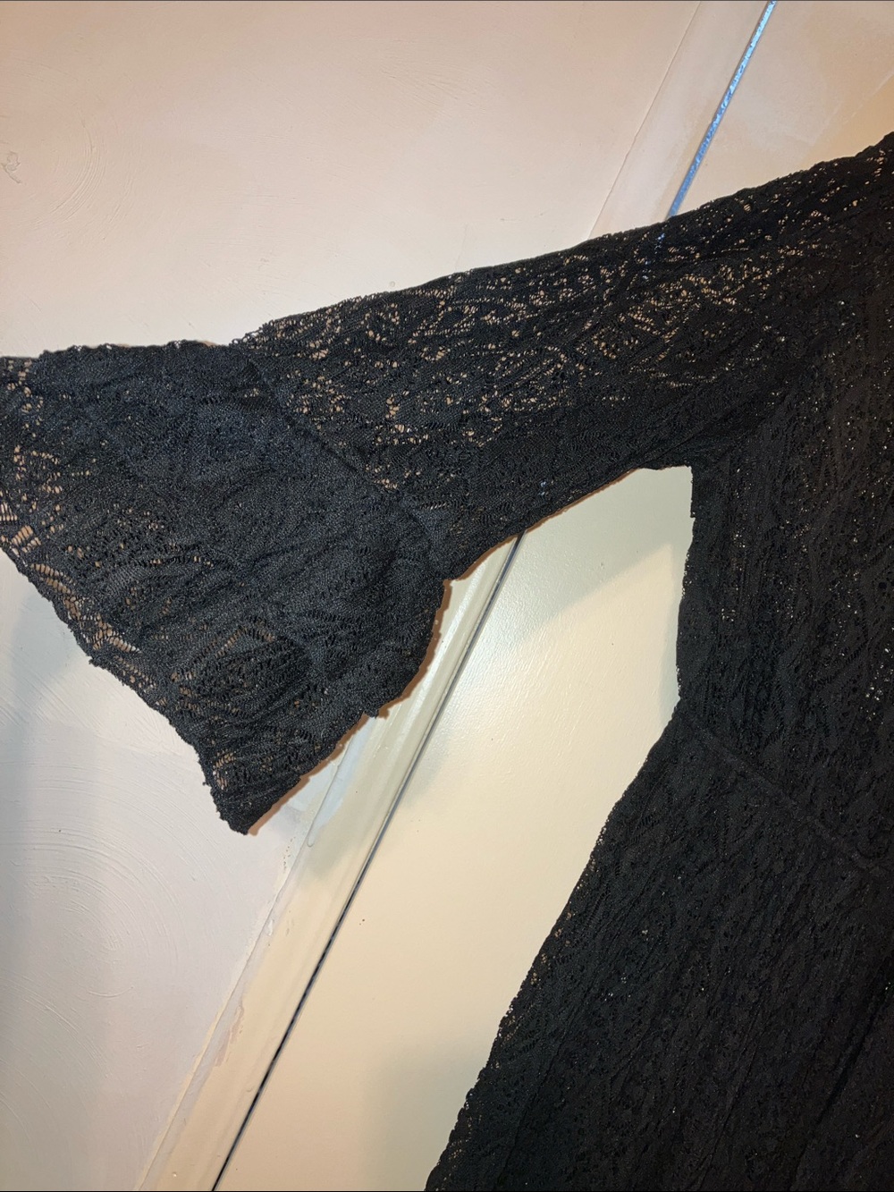Kate & Mallory Black Lace Long-Sleeve Cardigan Dress - Picture 3 of 5